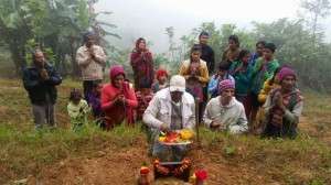 laying foundation of Sadhana Bhavan of Satrasaya , Tanahau