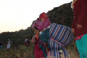 Beneficiaries carrying away the token of love received
