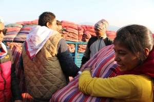 Smiles after receiving relief package